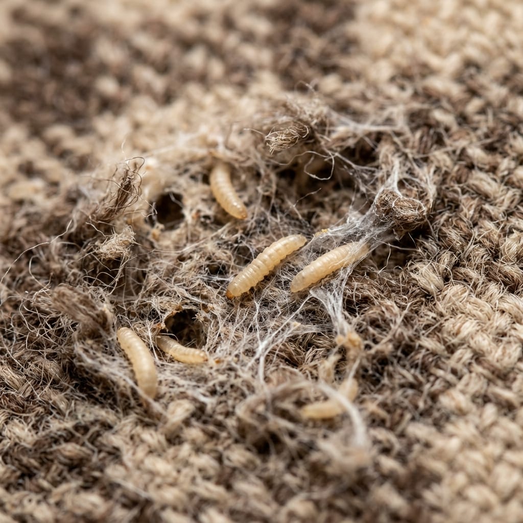 Moth Larvae and Webbing Damage